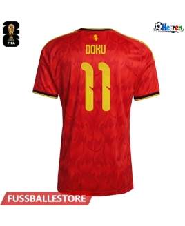 Günstige Belgien Jeremy Doku #11 Heimtrikot WM 2026 Kurzarm